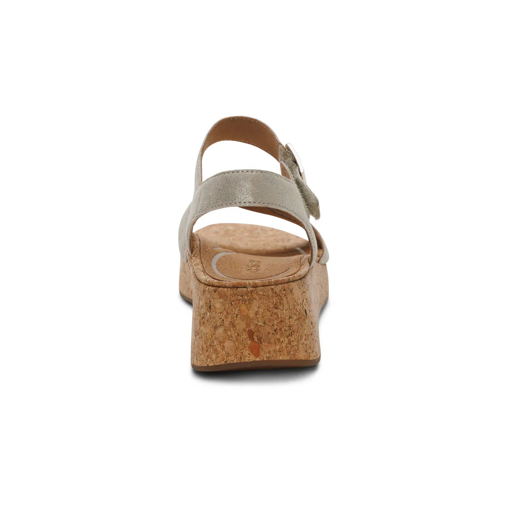 Flora Adjustable Quarter Strap Wedge in Champagne