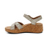 Flora Adjustable Quarter Strap Wedge in Champagne