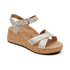 Flora Adjustable Quarter Strap Wedge in Champagne