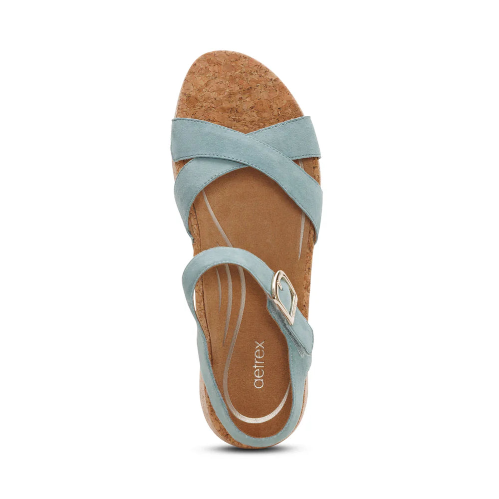 Flora Adjustable Quarter Strap Wedge in Sage