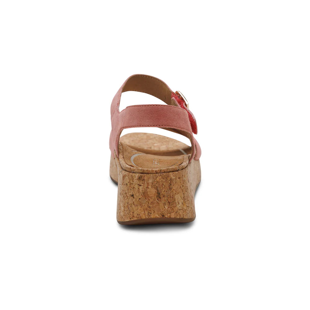 Flora Adjustable Quarter Strap Wedge in Antique Rose
