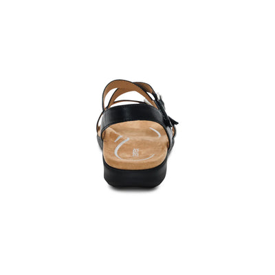 Hadley Adjustable Quarter Strap Sandal in Black
