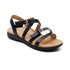 Hadley Adjustable Quarter Strap Sandal in Black