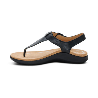 Tracey Adjustable Toe Post Sandal in Black