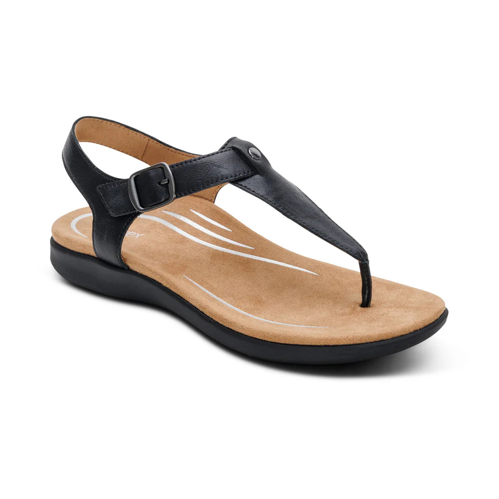 Tracey Adjustable Toe Post Sandal in Black