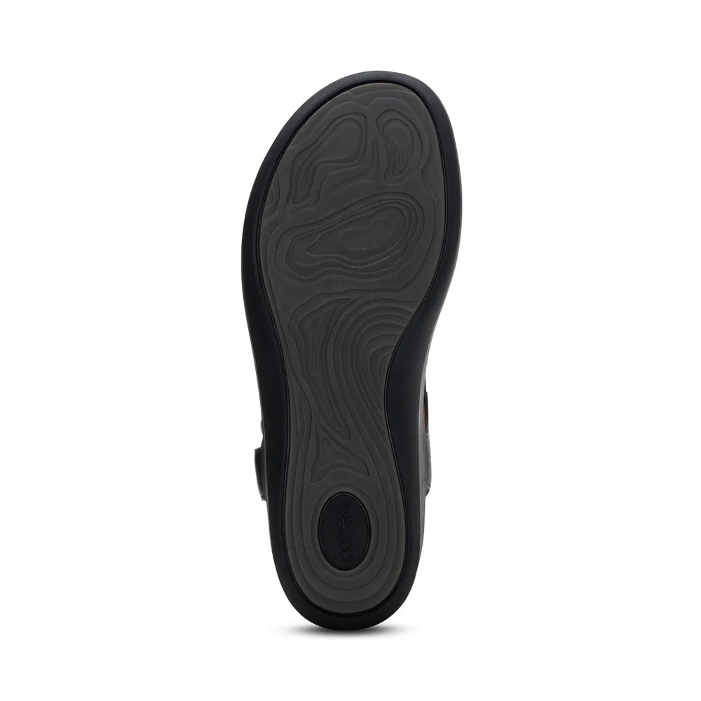 Tracey Adjustable Toe Post Sandal in Black
