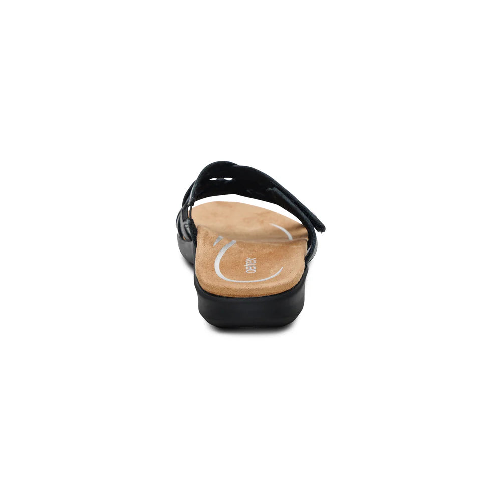 Kasey Strappy Adjustable Slide Sandal in Black