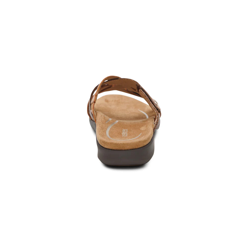 Kasey Strappy Adjustable Slide Sandal in Tan Multi