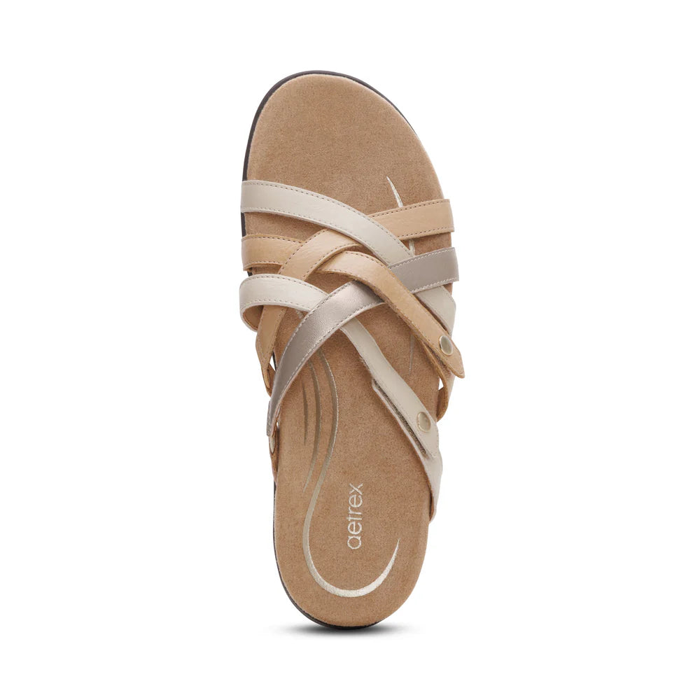 Kasey Strappy Adjustable Slide Sandal in Off White
