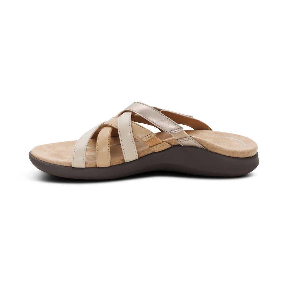 Kasey Strappy Adjustable Slide Sandal in Off White