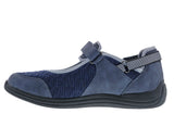 Women's Buttercup Adjustable Mary Jane DOUBLE WIDE in Navy Combo