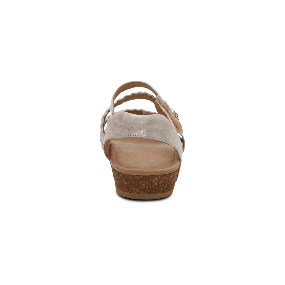 Jillian Braided Quarter Strap Sandal in Champagne