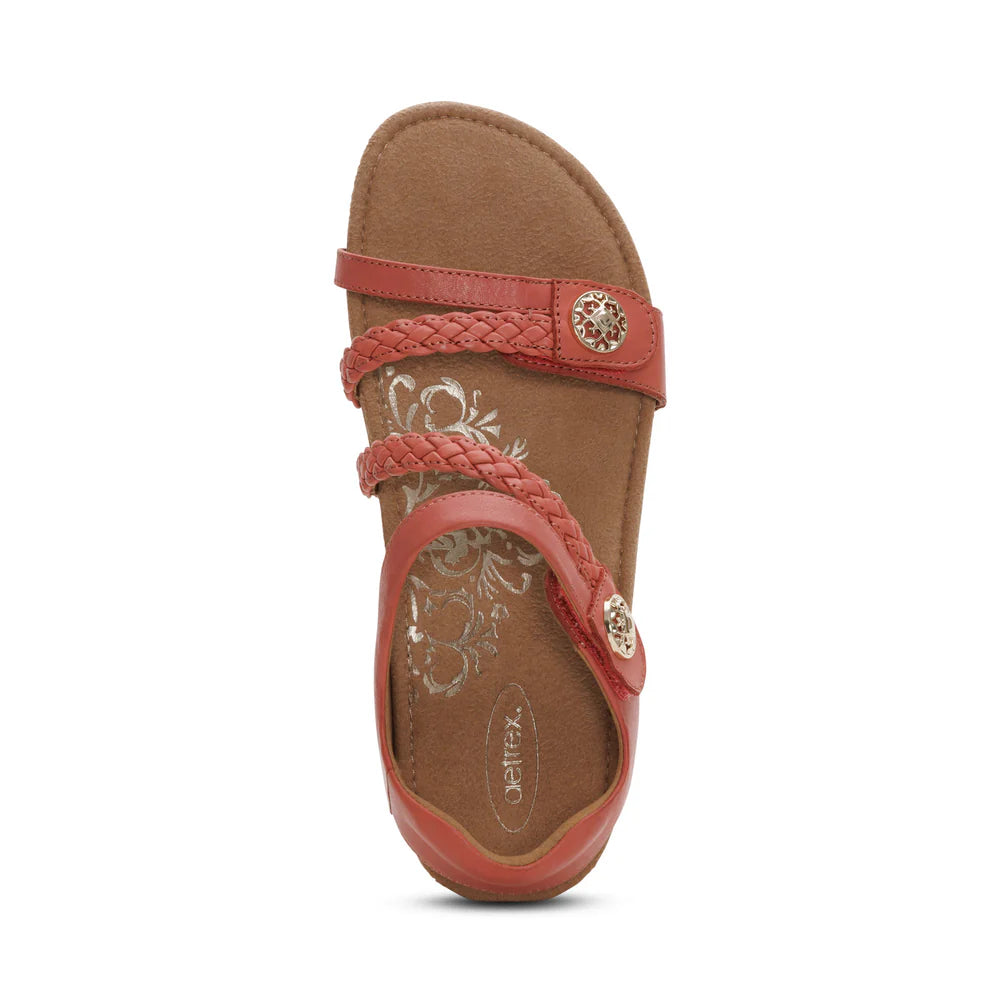 Jillian Braided Quarter Strap Sandal in Antique Rose