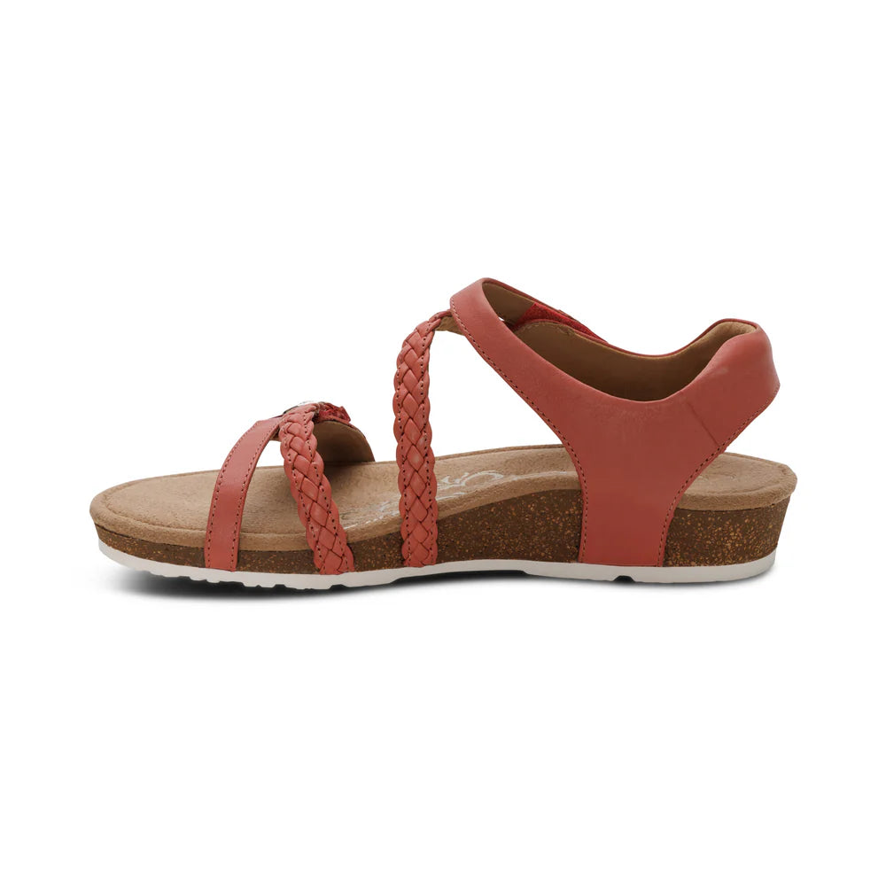 Jillian Braided Quarter Strap Sandal in Antique Rose
