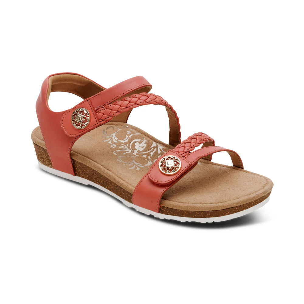 Jillian Braided Quarter Strap Sandal in Antique Rose