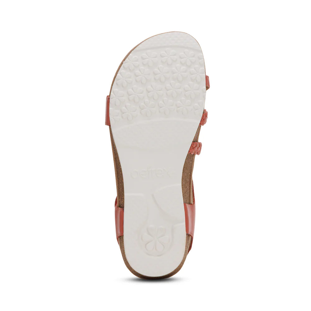 Jillian Braided Quarter Strap Sandal in Antique Rose
