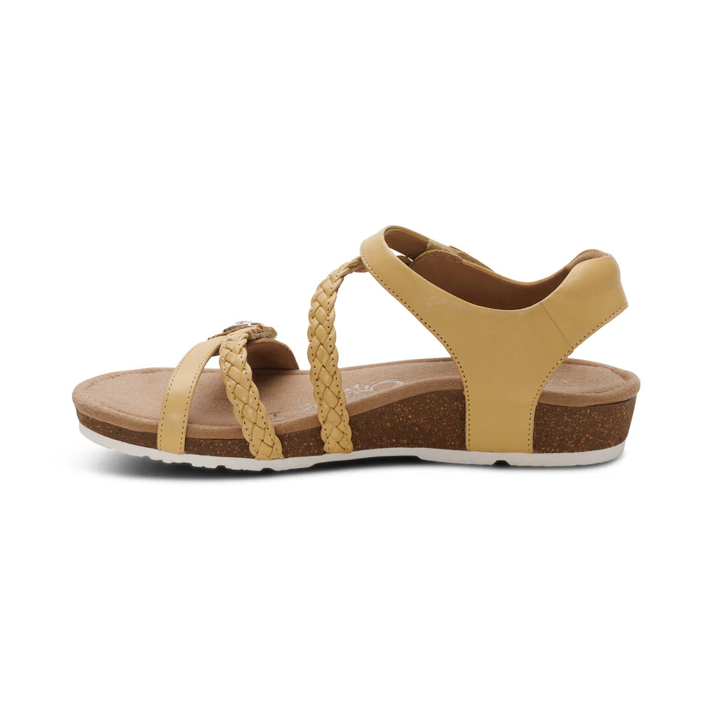 Jillian Braided Quarter Strap Sandal in Butter