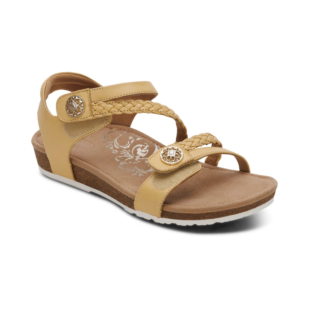 Jillian Braided Quarter Strap Sandal in Butter
