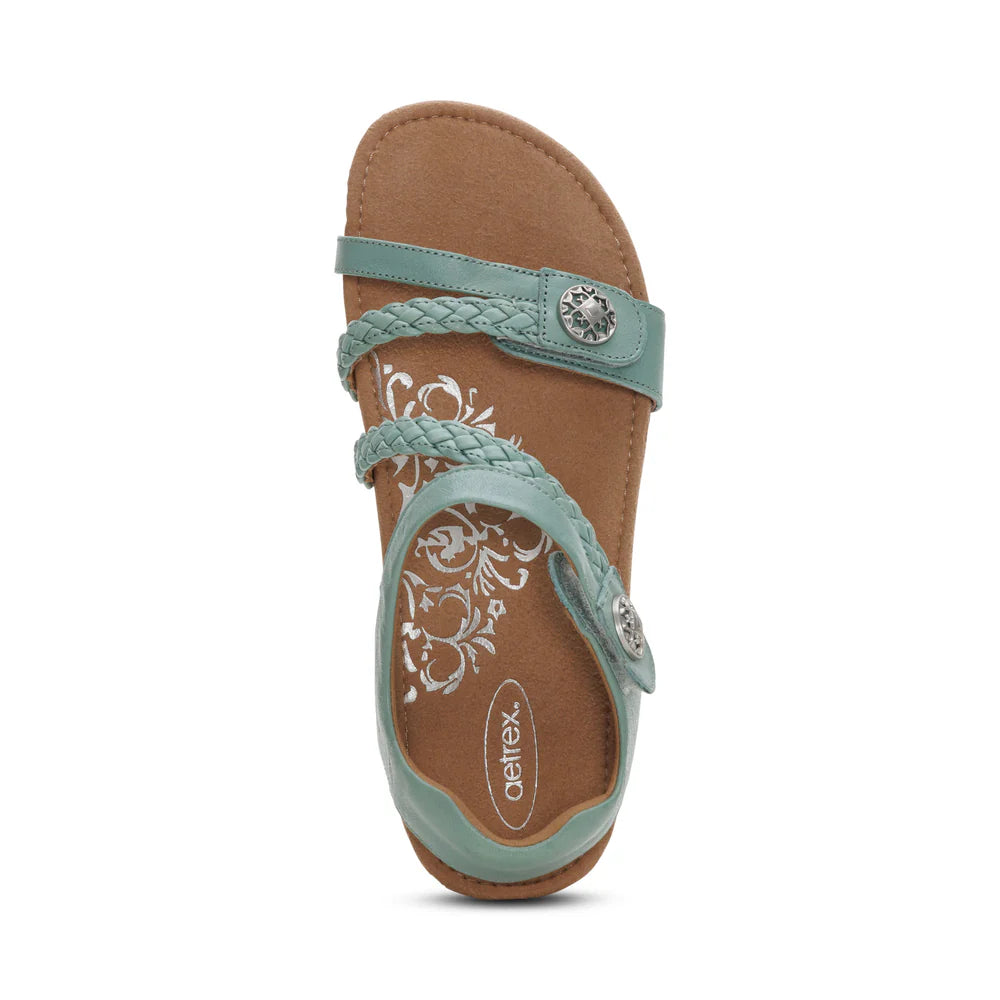 Jillian Braided Quarter Strap Sandal in Sage