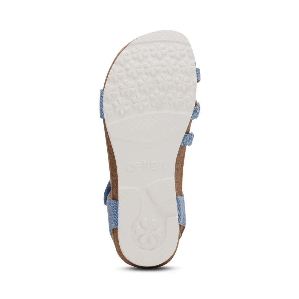Jillian Braided Quarter Strap Sandal in Denim