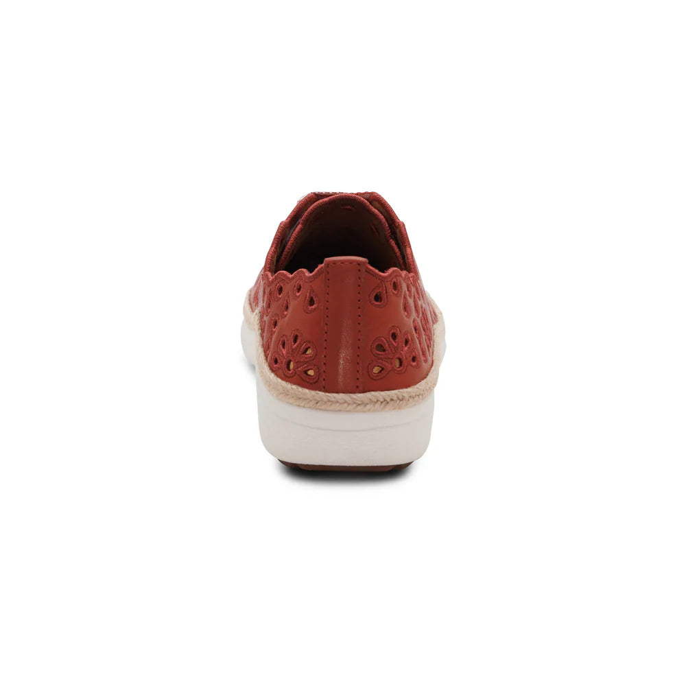 Charlotte Lace up Floral Sneaker in Terracotta
