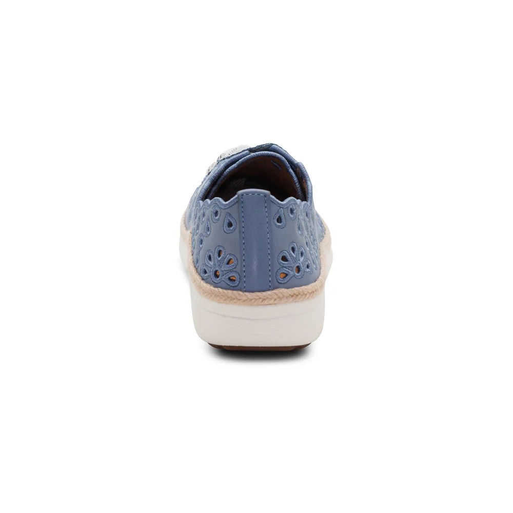 Charlotte Lace up Floral Sneaker in Hazy Blue