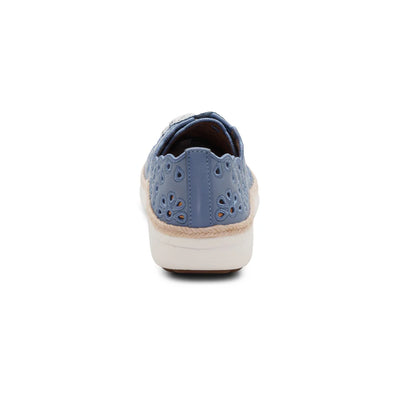 Charlotte Lace up Floral Sneaker in Hazy Blue