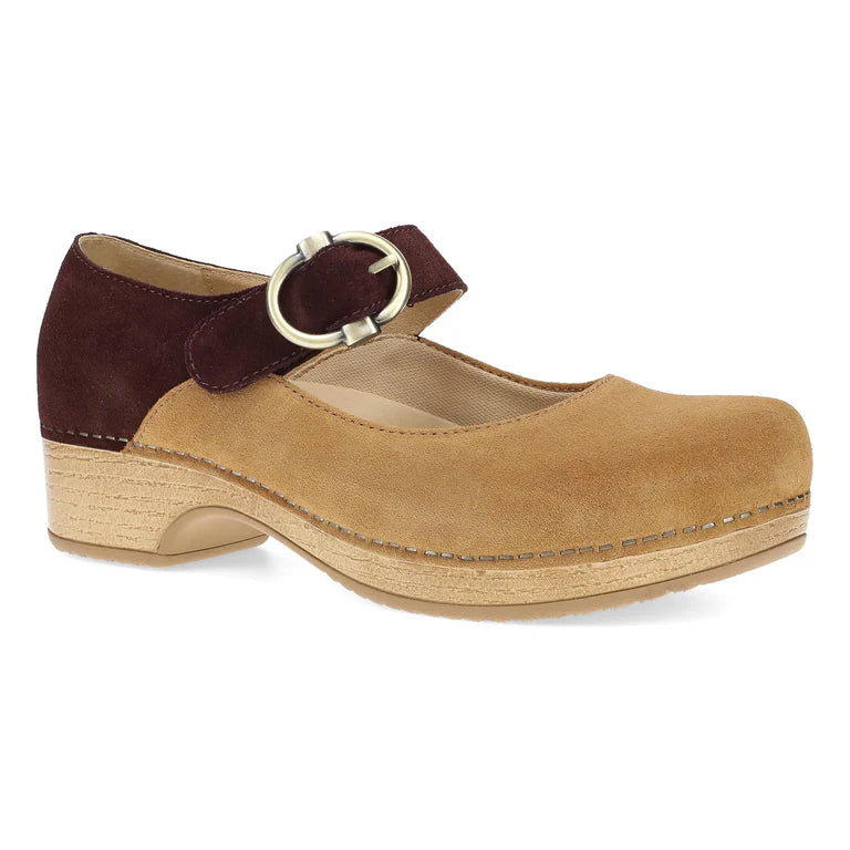 Bonny Leather MaryJane in Tan/ Mulberry