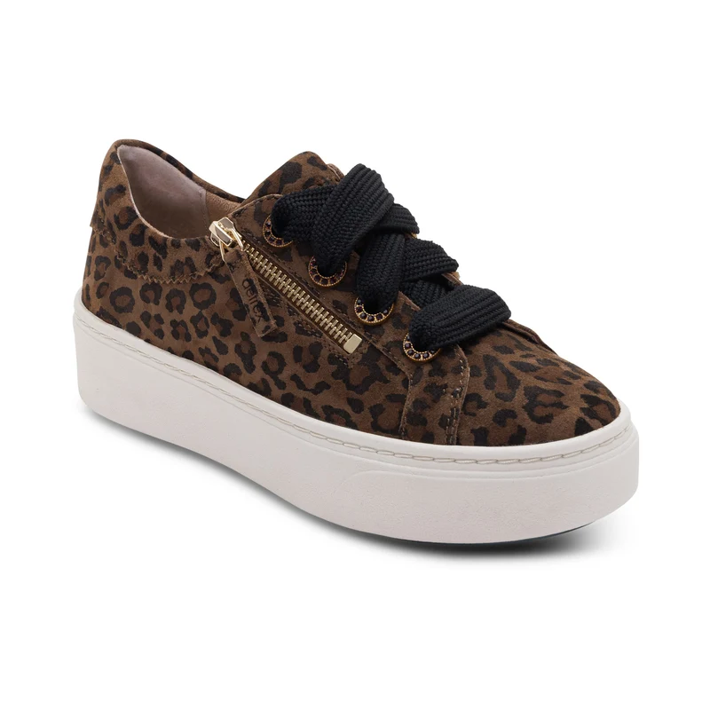 Aubrey Lace-Up Platform Sneaker in Leopard