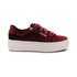 Aubrey Lace-Up Platform Sneaker in Burgundy Velvet