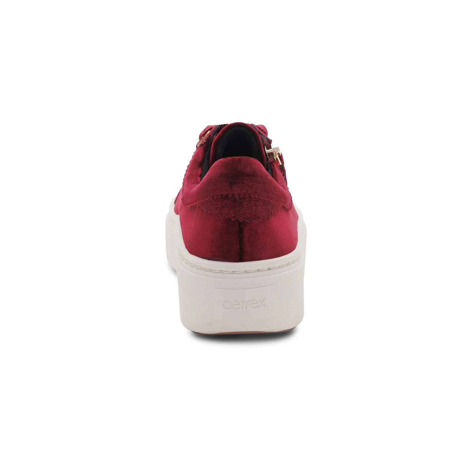 Aubrey Lace-Up Platform Sneaker in Burgundy Velvet