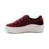 Aubrey Lace-Up Platform Sneaker in Burgundy Velvet
