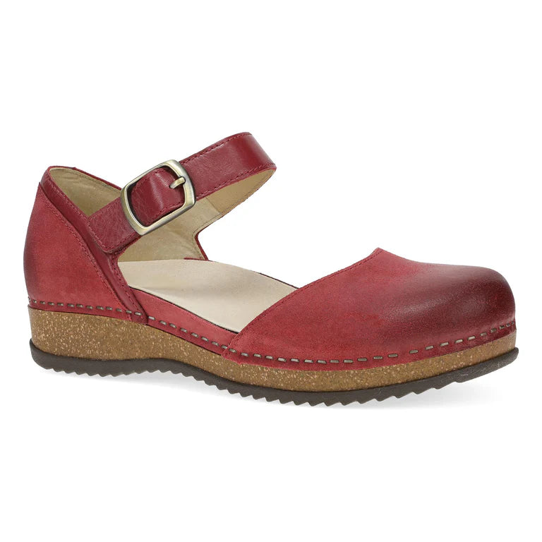 Mae Timeless Suede Mary Jane in Burnished Red