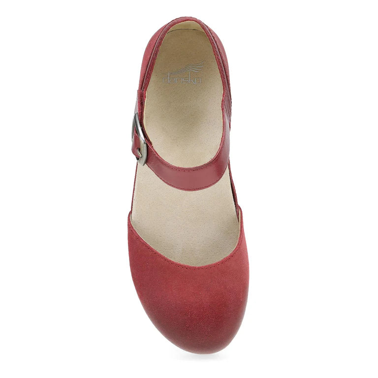 Mae Timeless Suede Mary Jane in Burnished Red