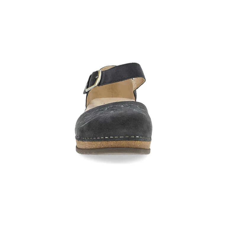 Mae Timeless Suede Mary Jane in Embroidered Charcoal