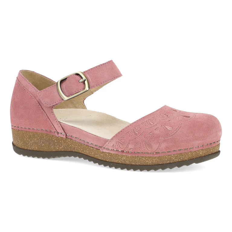Mae Timeless Suede Mary Jane in Embroidered Ash Rose