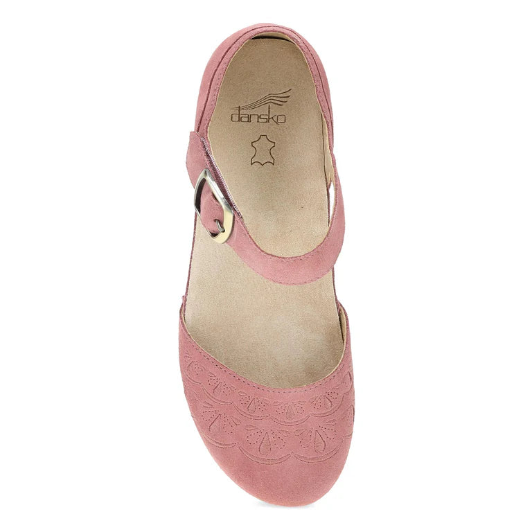 Mae Timeless Suede Mary Jane in Embroidered Ash Rose