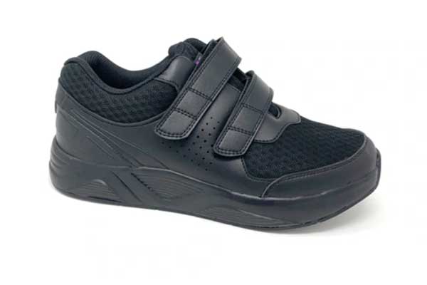 Men's Added-Depth Light Mesh Hook and Loop Walking Shoe EXTRA EXTRA WIDE in Black