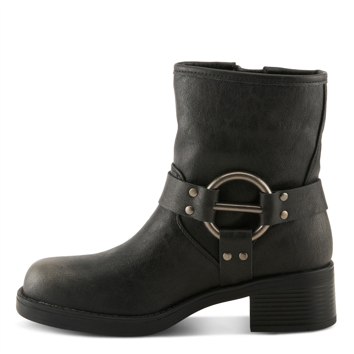 Patrizia Olwen Buckled-up Moto Boot in Charcoal