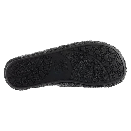 Men's Adjustable Spa Slide Slipper with Cloud Contour® Cushioning in Black