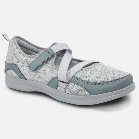Mesh Mary Jane in Grey Extra-Wide