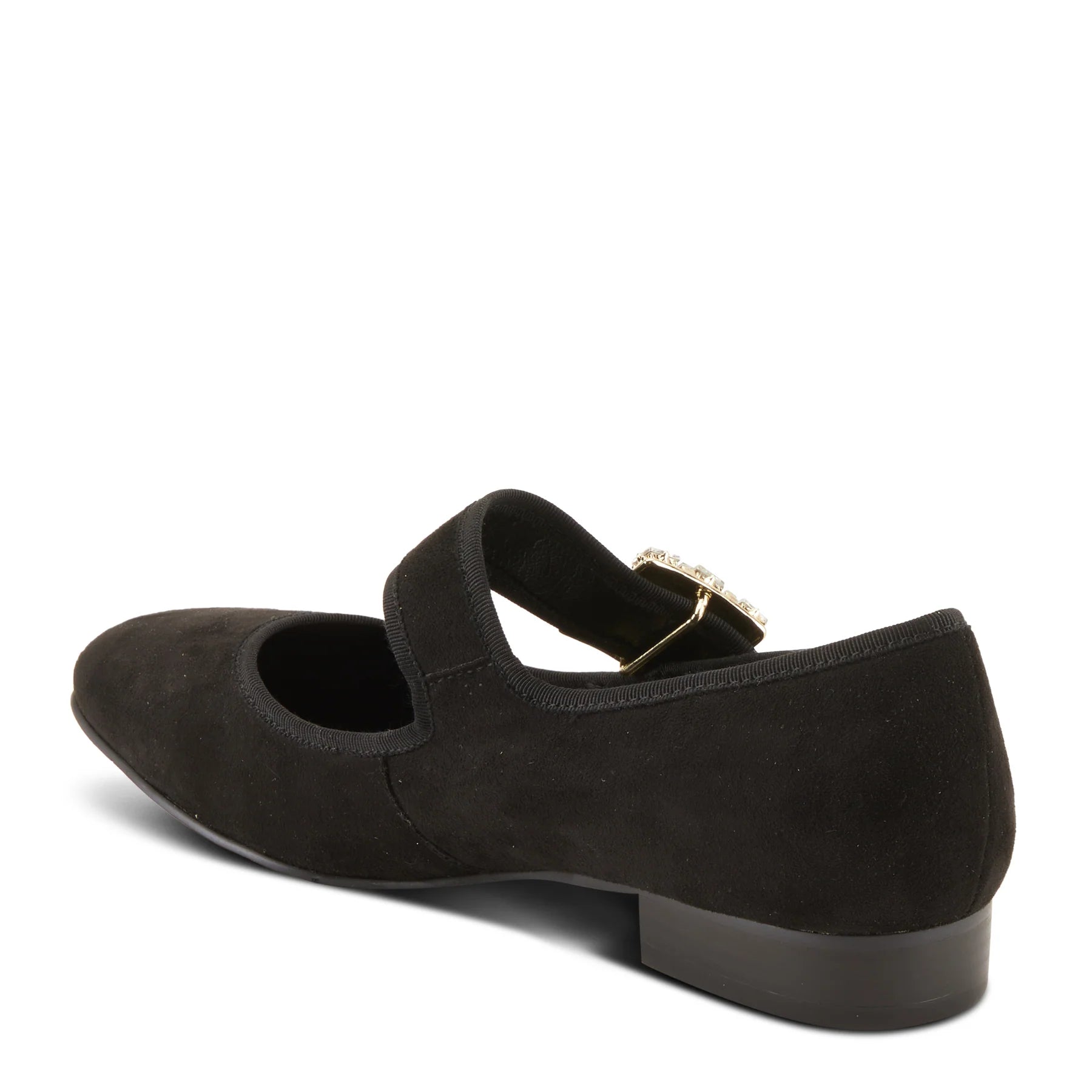 Azura Ametrine Ornate Mary Jane Flat in Black