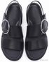 Annalise II Strappy Walking Sandal in Black Leather