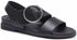 Annalise II Strappy Walking Sandal in Black Leather