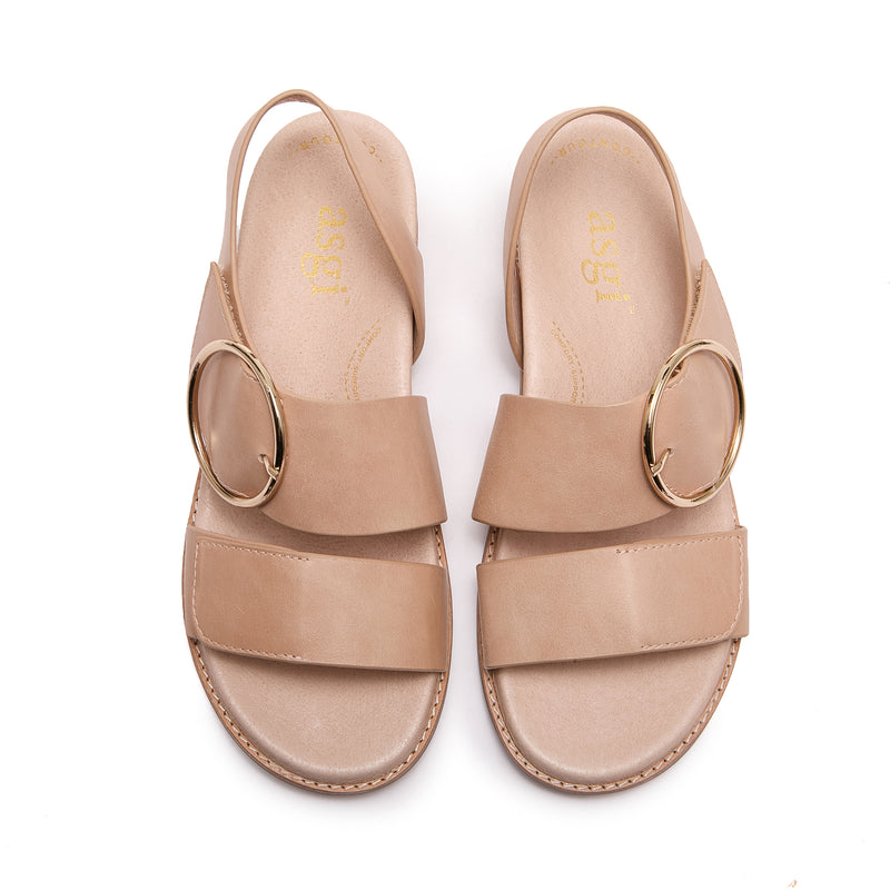 Annalise II Strappy Walking Sandal in Blush Leather