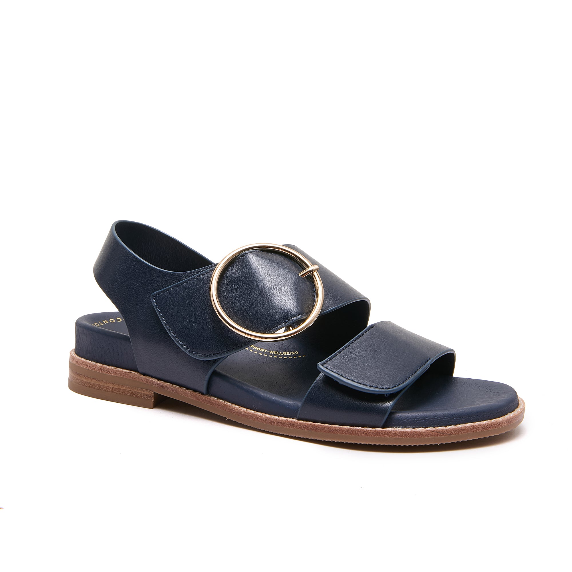Annalise II Strappy Walking Sandal in Navy Leather