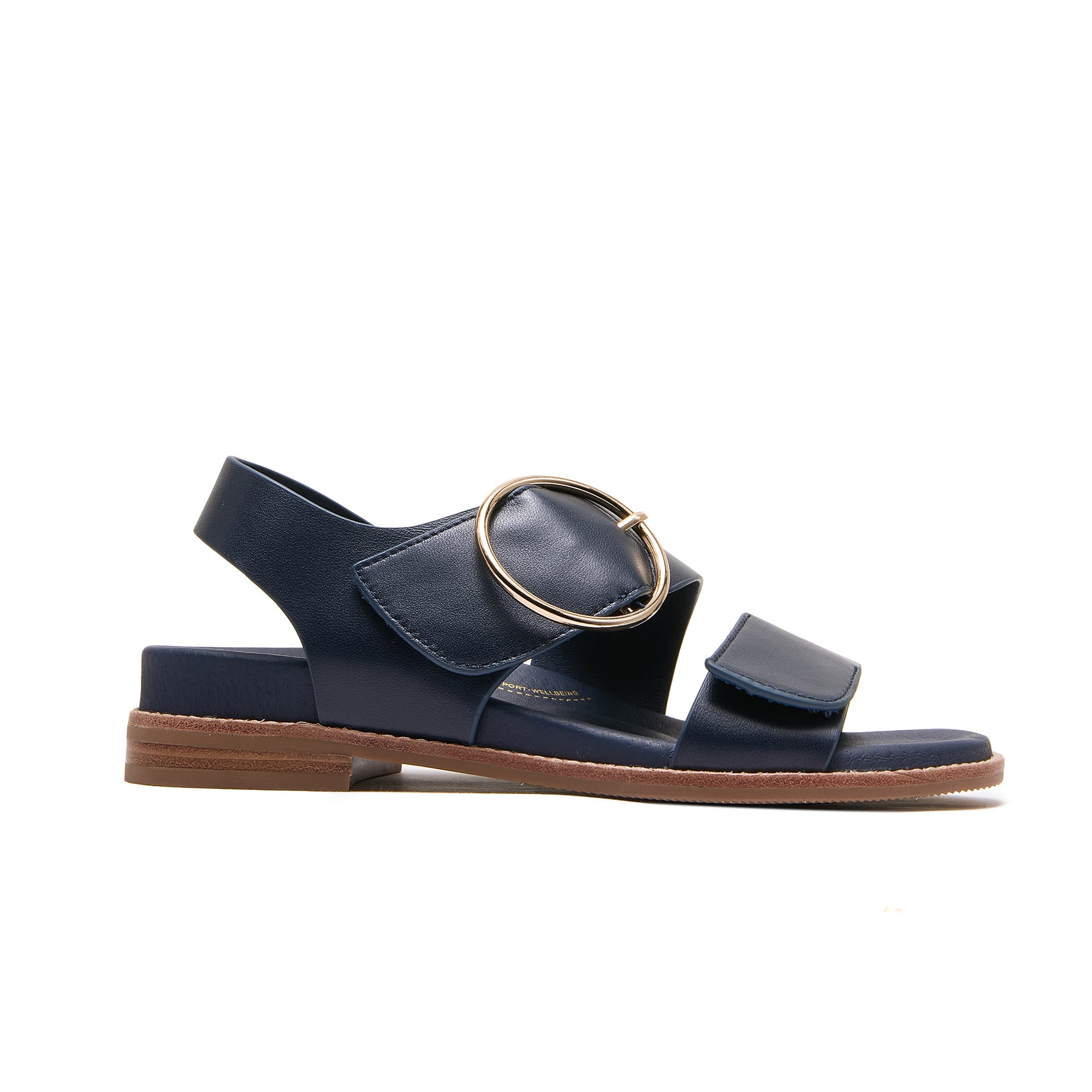 Annalise II Strappy Walking Sandal in Navy Leather