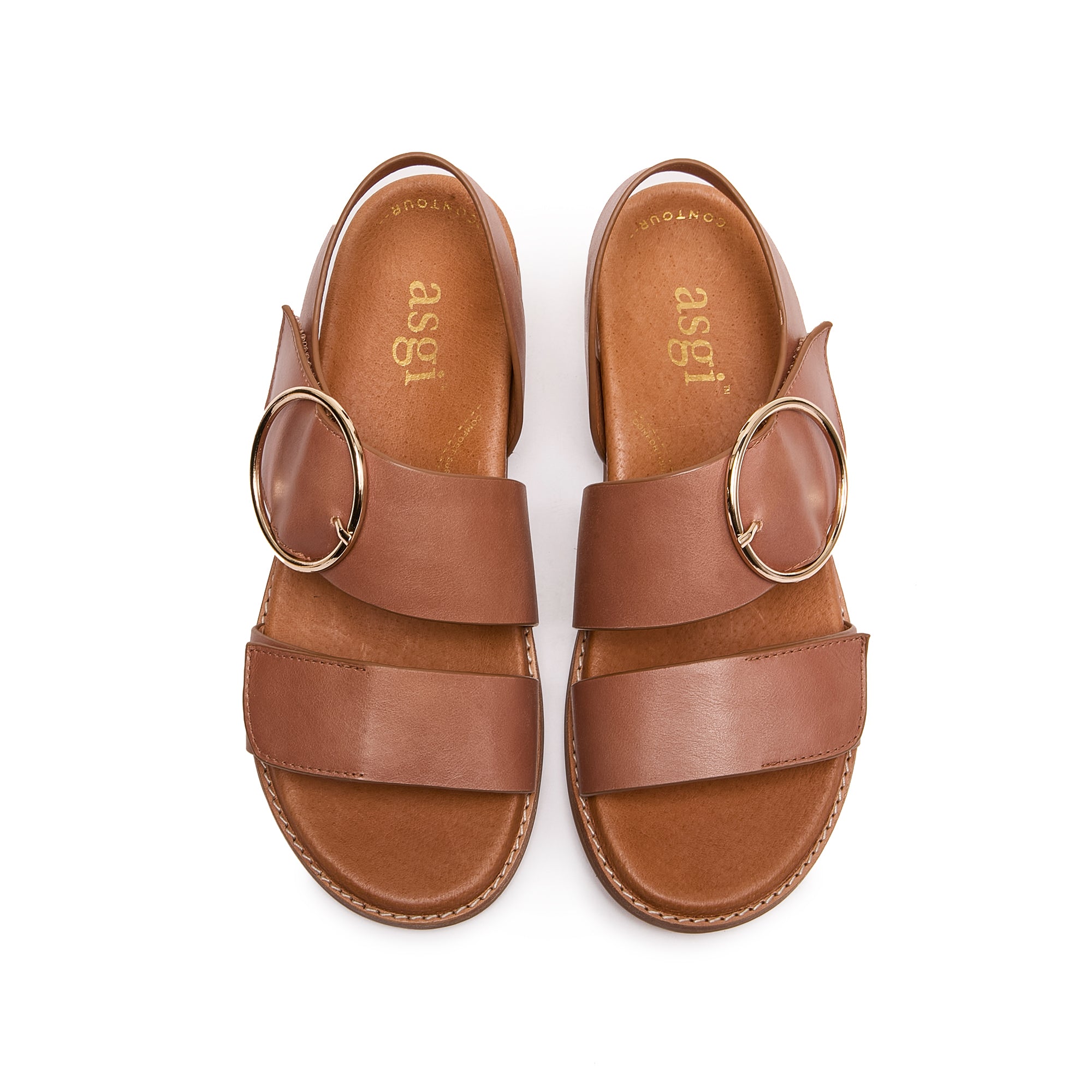 Annalise II Strappy Walking Sandal in Tan Leather