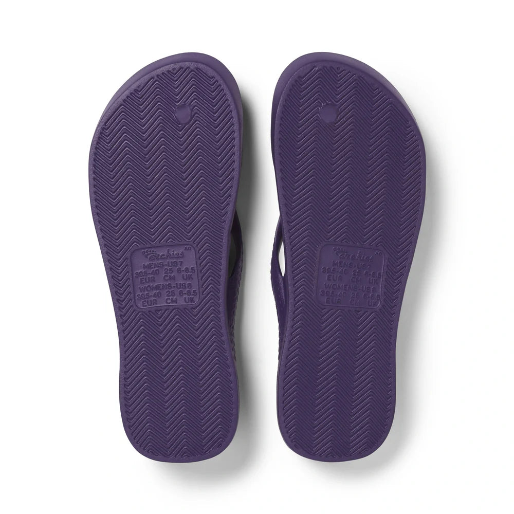 Archies Arch Support Flip Flops in Acai Purple