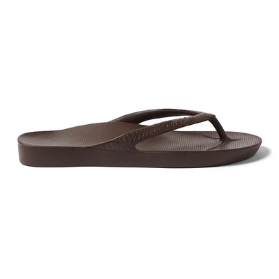 Archies Arch Support Flip Flops in Chocolate Brown